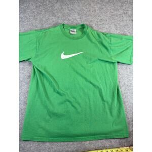 Nike Center Swoosh Logo T Shirt Mens Large Green Streetwear Casual Athletic